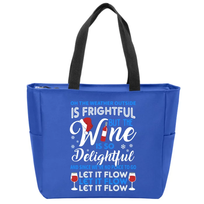 Delightful Wine Ugly Christmas Sweater For Or Gift Zip Tote Bag