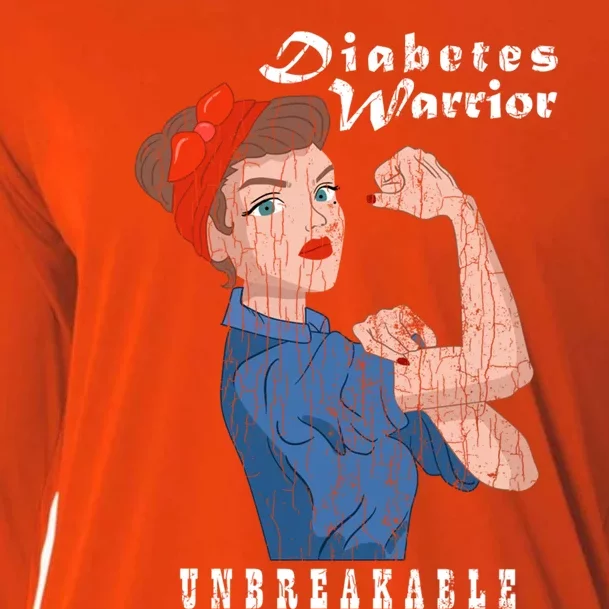 Diabetes Warrior Unbreakable Funny Diabetic Graphic Gift Cooling Performance Long Sleeve Crew