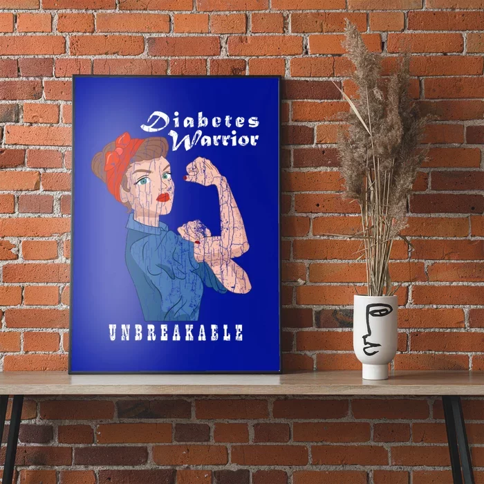 Diabetes Warrior Unbreakable Funny Diabetic Graphic Gift Poster