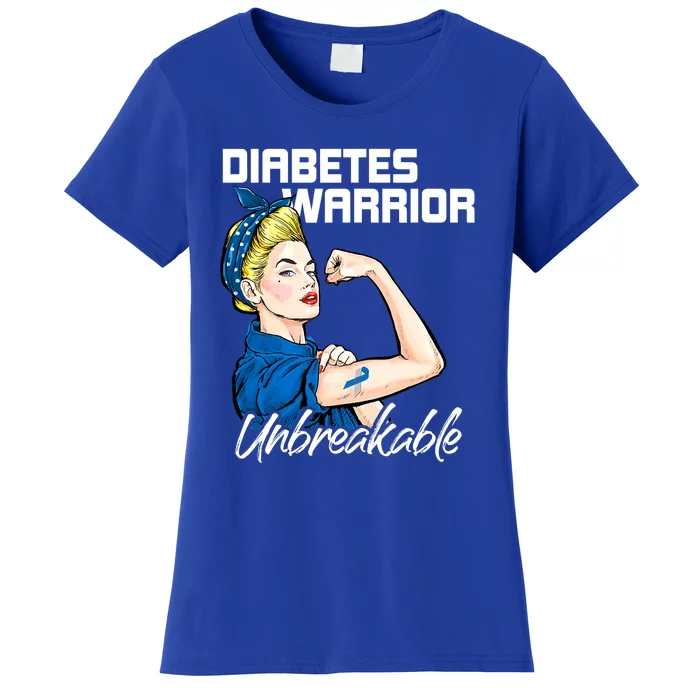 Diabetes Warrior Unbreakable Diabetes Awareness Women's T-Shirt