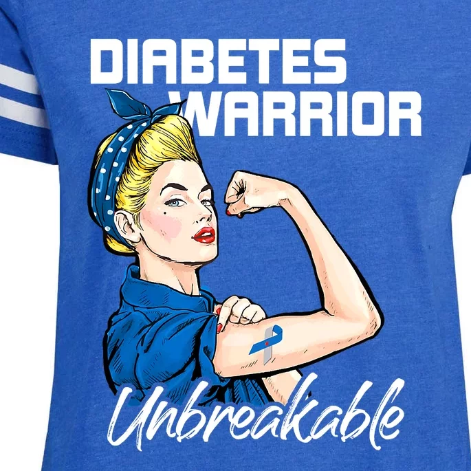 Diabetes Warrior Unbreakable Diabetes Awareness Enza Ladies Jersey Football T-Shirt