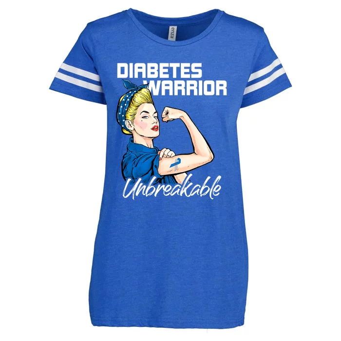 Diabetes Warrior Unbreakable Diabetes Awareness Enza Ladies Jersey Football T-Shirt