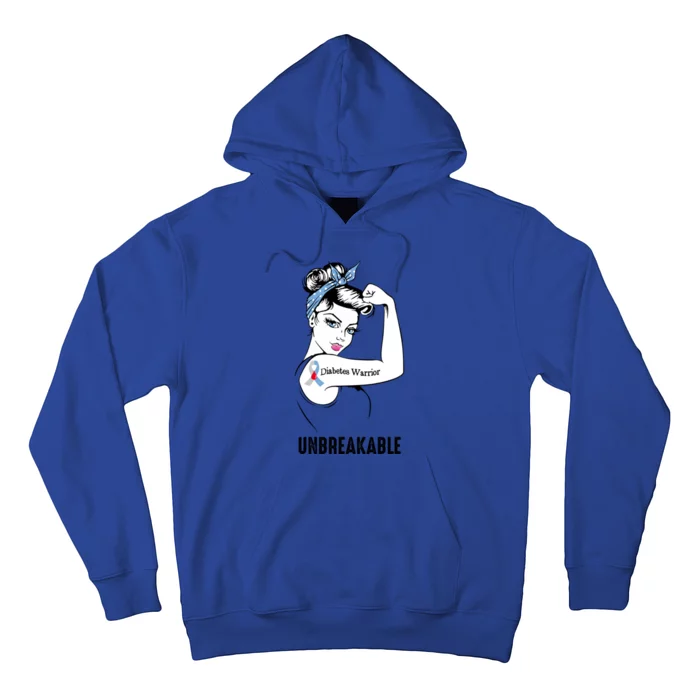 Diabetes Warrior Unbreakable Gift Diabetic Awareness Gift Hoodie