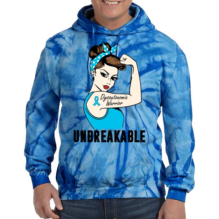 Dysautonomia Warrior Unbreakable Perfect Strong Gift Tie Dye Hoodie