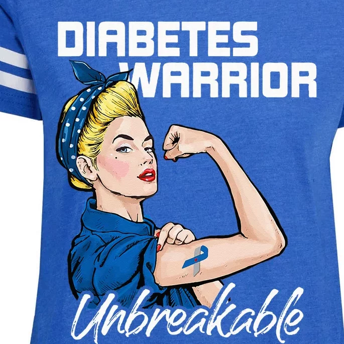 Diabetes Warrior Unbreakable Diabetes Awareness Enza Ladies Jersey Football T-Shirt