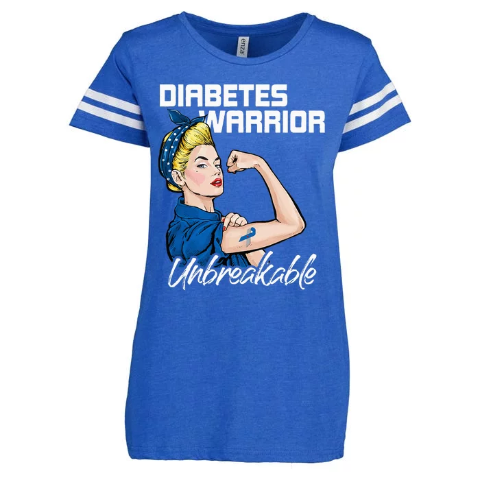 Diabetes Warrior Unbreakable Diabetes Awareness Enza Ladies Jersey Football T-Shirt