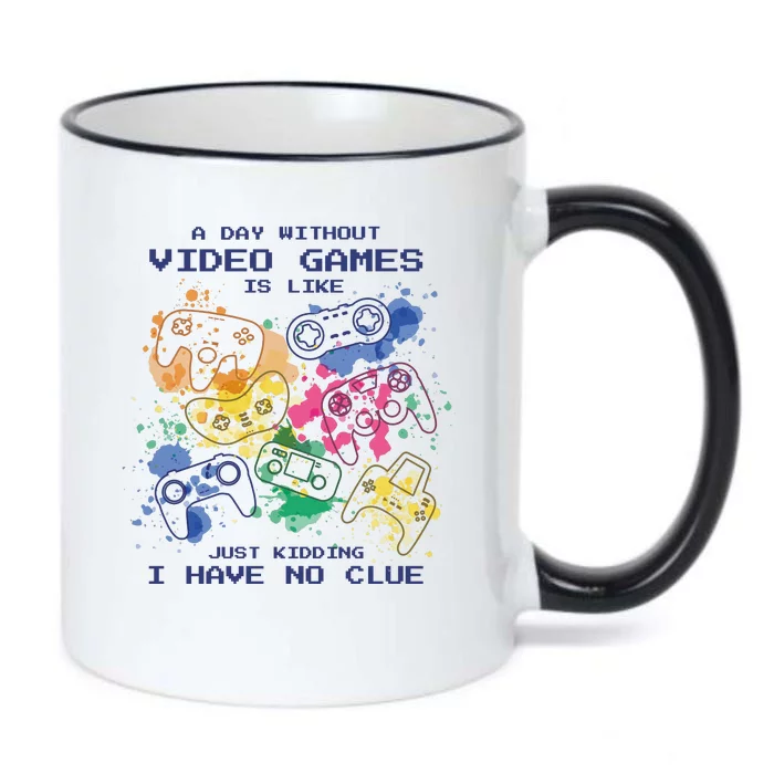 Day Without Video Games No Clue Black Color Changing Mug