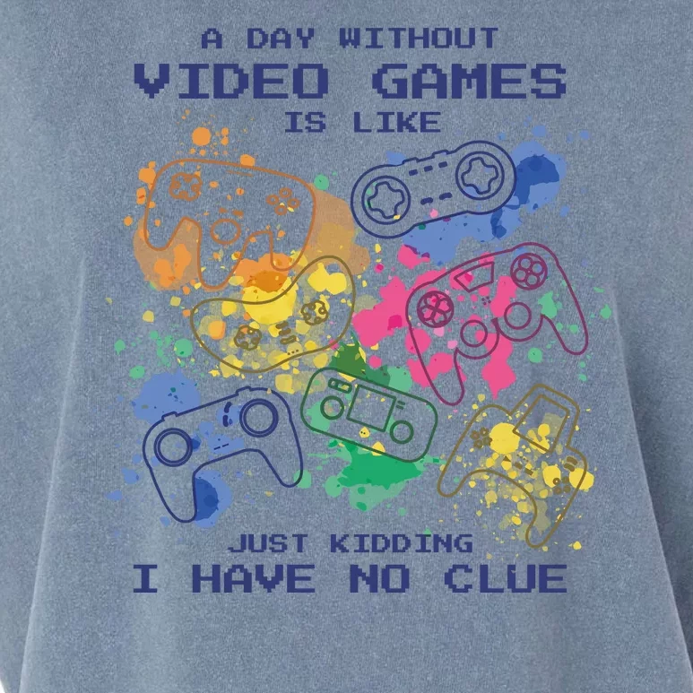 Day Without Video Games No Clue Garment-Dyed Women's Muscle Tee