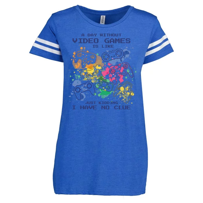 Day Without Video Games No Clue Enza Ladies Jersey Football T-Shirt