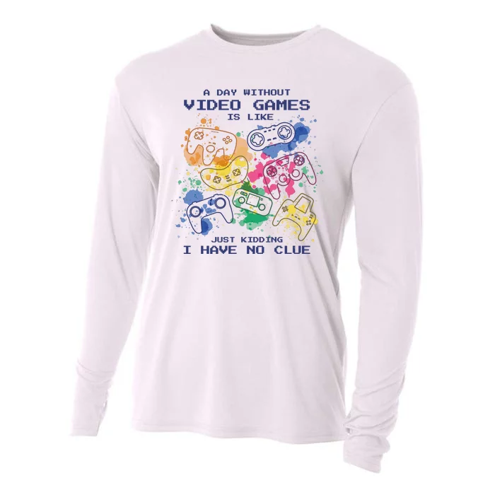 Day Without Video Games No Clue Cooling Performance Long Sleeve Crew