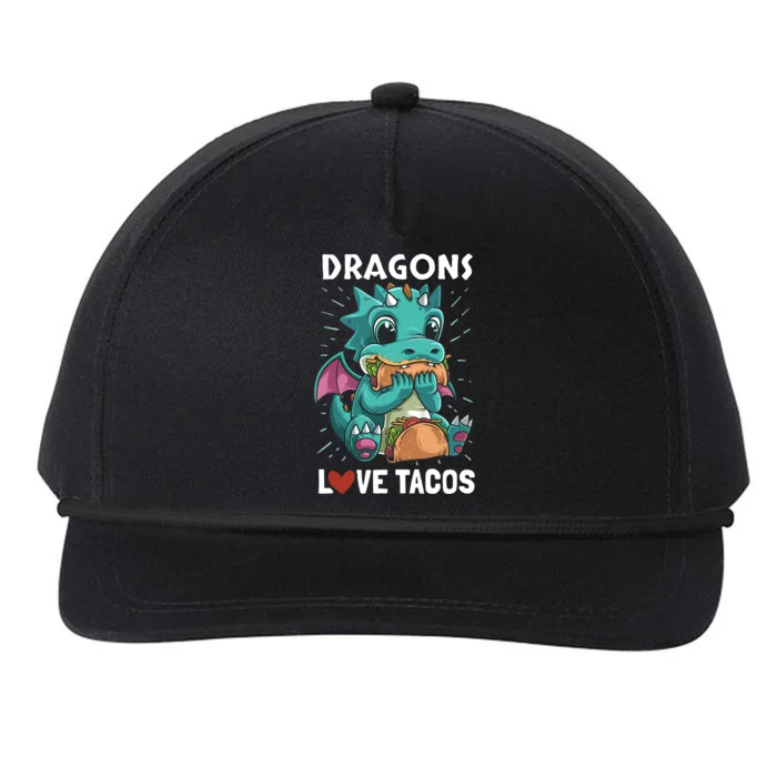 Dragons With Wings Love Tacos Funny Dragon Gift Snapback Five-Panel Rope Hat