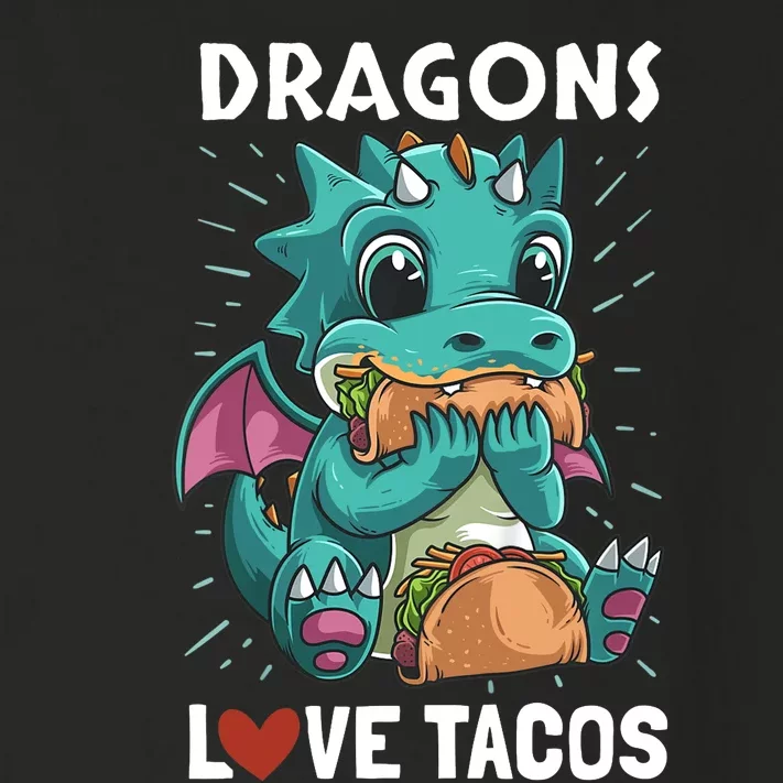 Dragons With Wings Love Tacos Funny Dragon Gift Toddler Long Sleeve Shirt