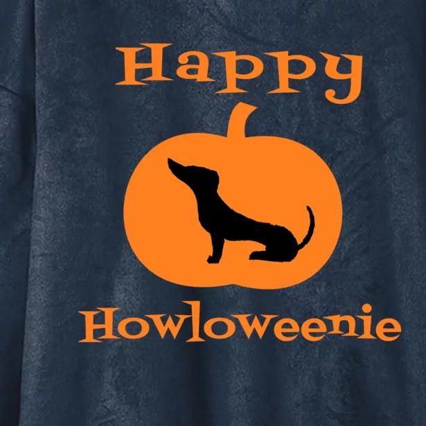 Dachshund Weenie Weiner Dog Lover Pumpkin Halloween Cute Gift Hooded Wearable Blanket