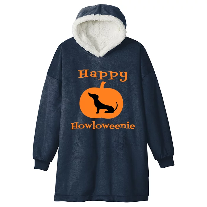 Dachshund Weenie Weiner Dog Lover Pumpkin Halloween Cute Gift Hooded Wearable Blanket