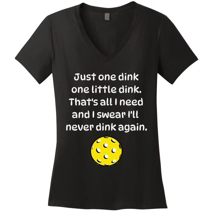 Dinks Well With Others For Pickleball Player Clothing Women's V-Neck T-Shirt