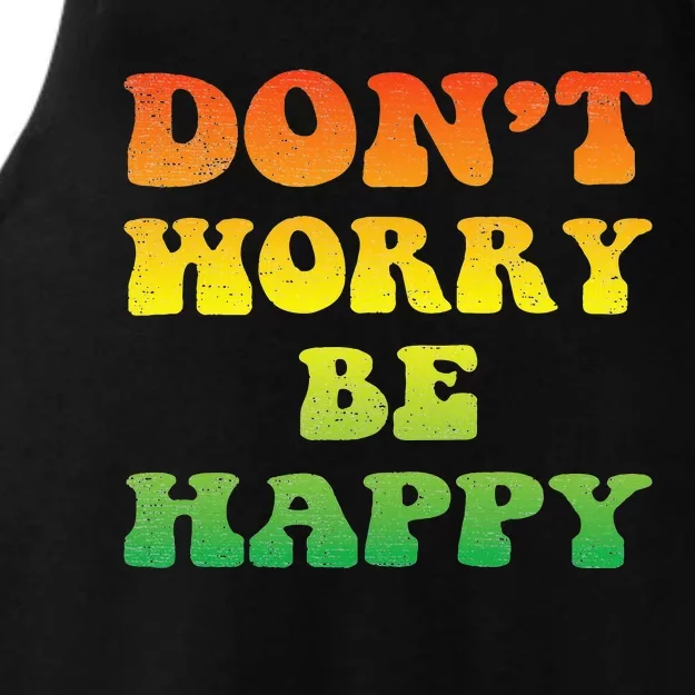 DonT Worry We Be Happy Retro Reggae Rasta Rastafari Jamaica Ladies Tri-Blend Wicking Tank