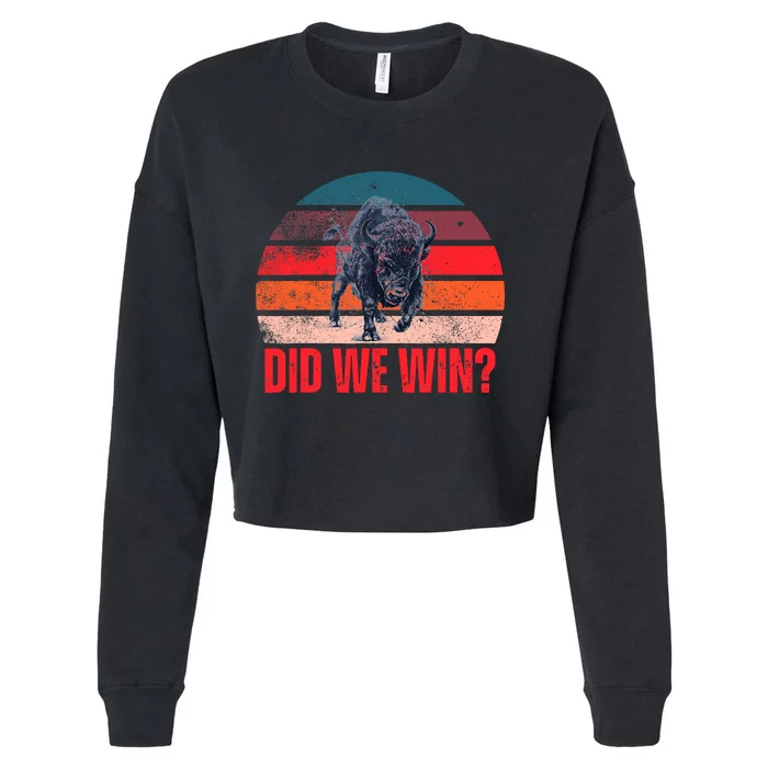 DID WE WIN Vintage Cropped Pullover Crew