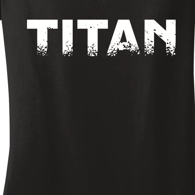 Dennard Wilson Wearing Titan Women's V-Neck T-Shirt