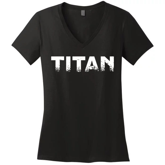 Dennard Wilson Wearing Titan Women's V-Neck T-Shirt