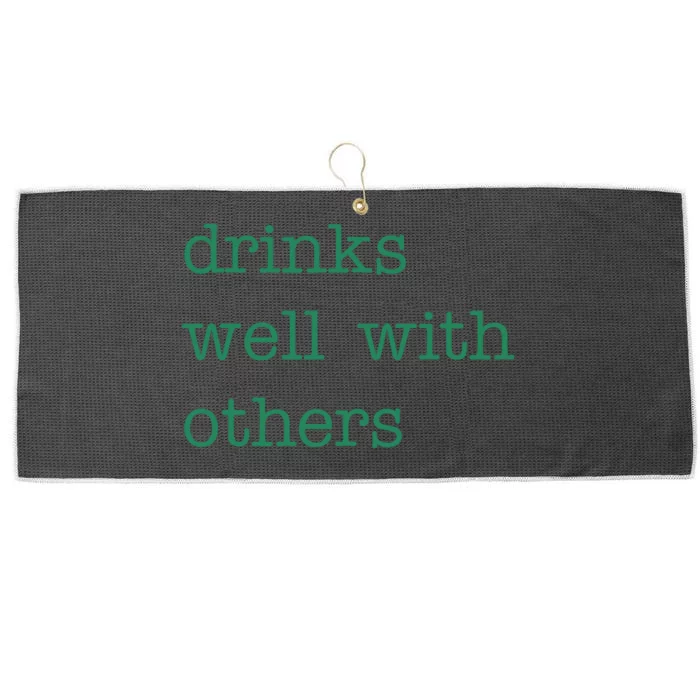 Drinks Well With Others St Patricks Day Large Microfiber Waffle Golf Towel