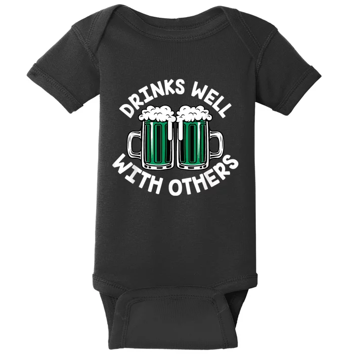 Drinks Well With Others St Patricks Day, Funny St Patricks Day, St Patricks Day Baby Bodysuit