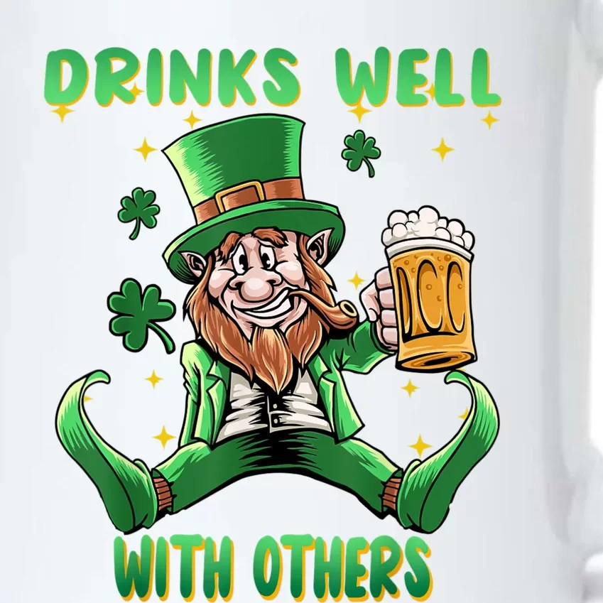 Drinks Well With Others St. Patrick's Day Drunk Beer Funny Black Color Changing Mug