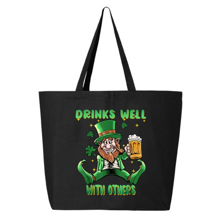 Drinks Well With Others St. Patrick's Day Drunk Beer Funny 25L Jumbo Tote