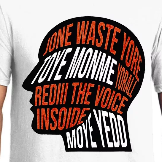 DonT Waste Your Time On Me Voice Inside My Head Graphic Pajama Set