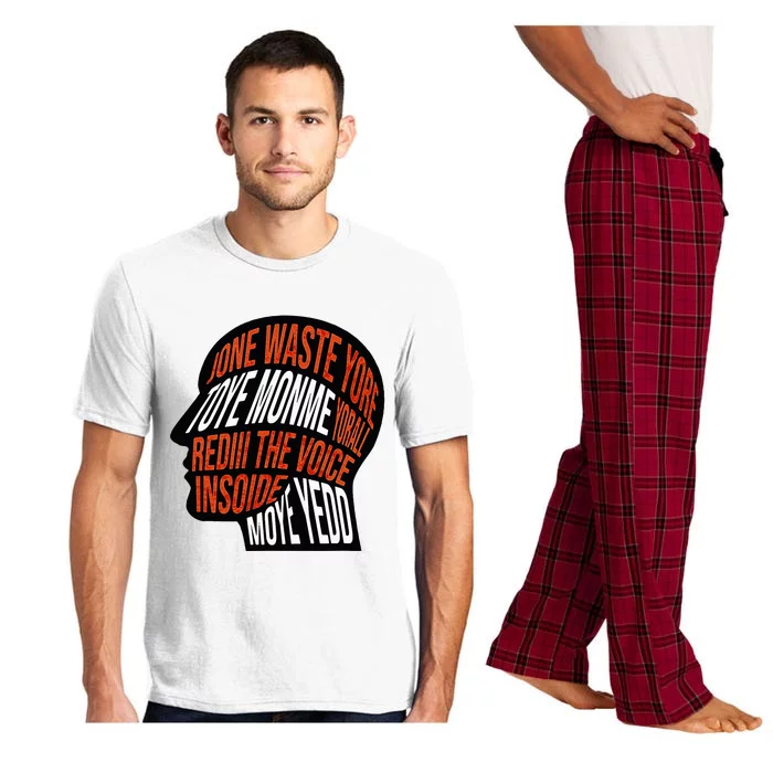 DonT Waste Your Time On Me Voice Inside My Head Graphic Pajama Set