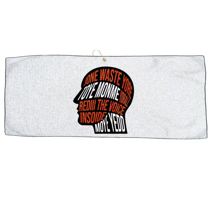 DonT Waste Your Time On Me Voice Inside My Head Graphic Large Microfiber Waffle Golf Towel