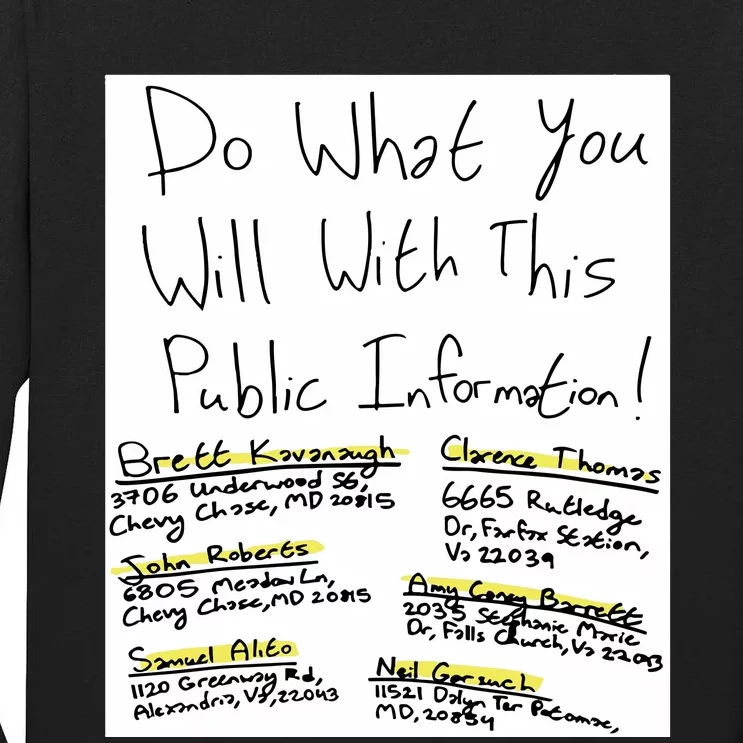 Do What You Will With This Public Information Brett Kavanaugh Tall Long Sleeve T-Shirt