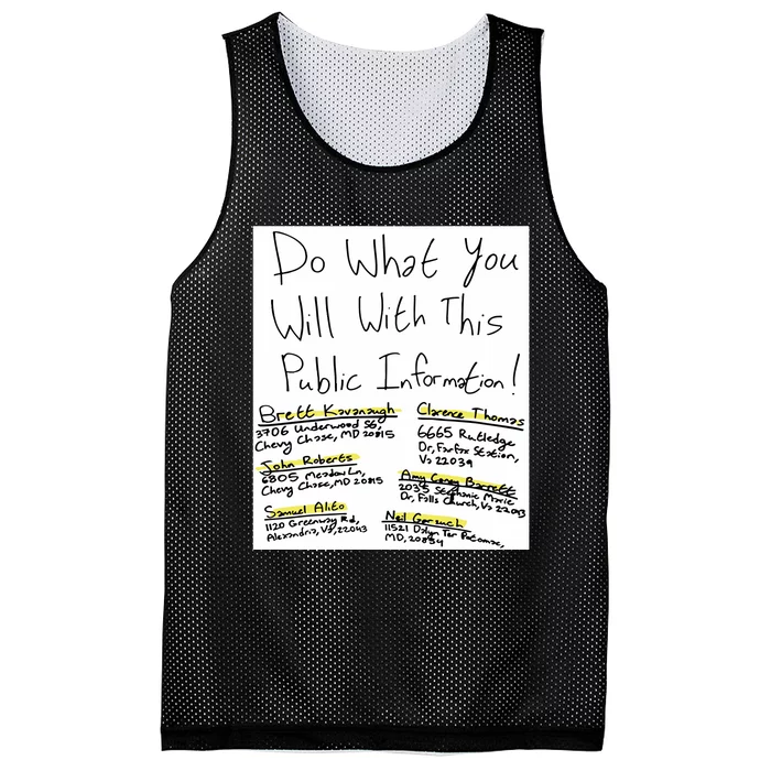 Do What You Will With This Public Information Brett Kavanaugh Mesh Reversible Basketball Jersey Tank