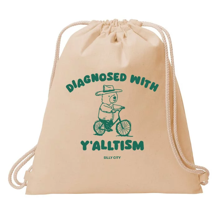 Diagnosed With YAlltism Silly City Drawstring Bag