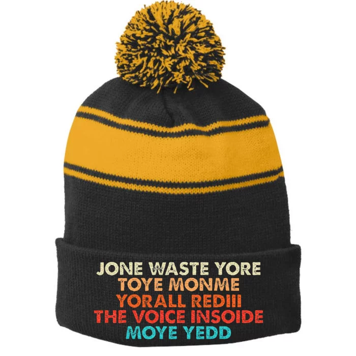 DonT Waste Your Time On Me I Miss You Lyric Stripe Pom Pom Beanie