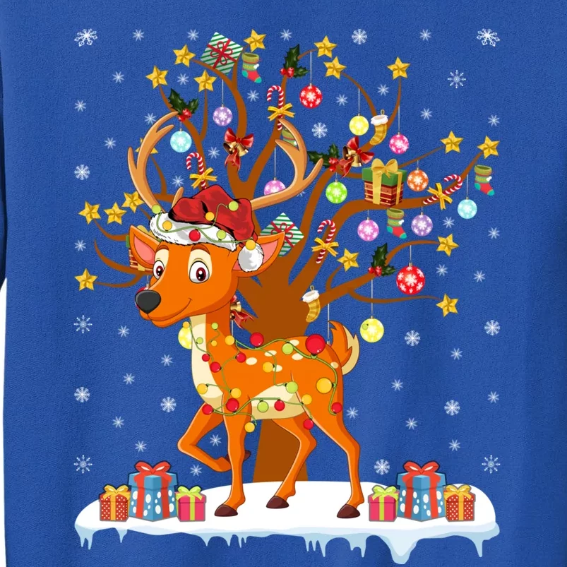 Deer Xmas Lighting Tree Santa Deer Christmas Tree Cool Gift Sweatshirt