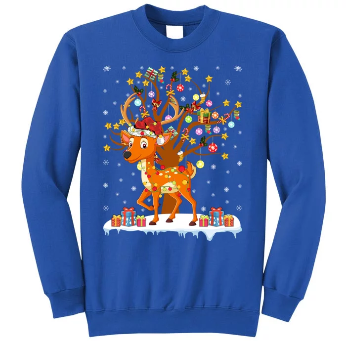 Deer Xmas Lighting Tree Santa Deer Christmas Tree Cool Gift Sweatshirt