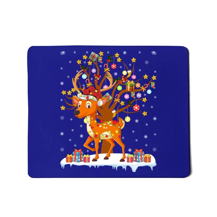 Deer Xmas Lighting Tree Santa Deer Christmas Tree Cool Gift Mousepad