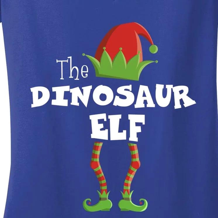 Dinosaur Xmas Pajama Family Matching Christmas Group Gift Cute Gift Women's V-Neck T-Shirt