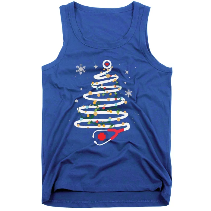 Doctor Xmas Stethoscope Christmas Tree Healthcare Worker Cute Gift Tank Top