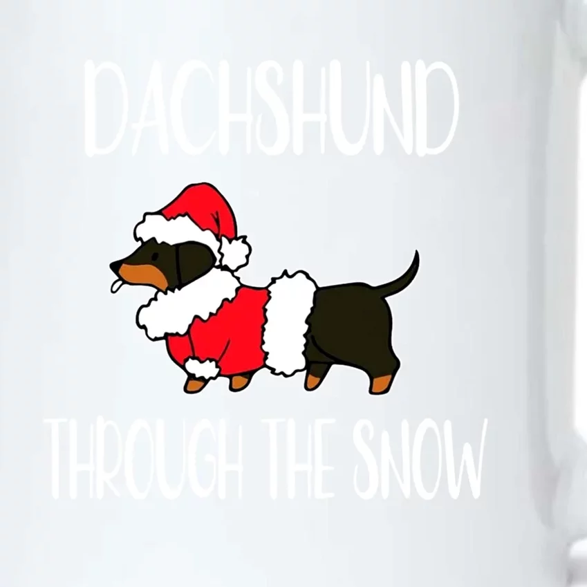 Dachshund Xmas Through The Snow Funny Christmas Costume Funny Gift Black Color Changing Mug