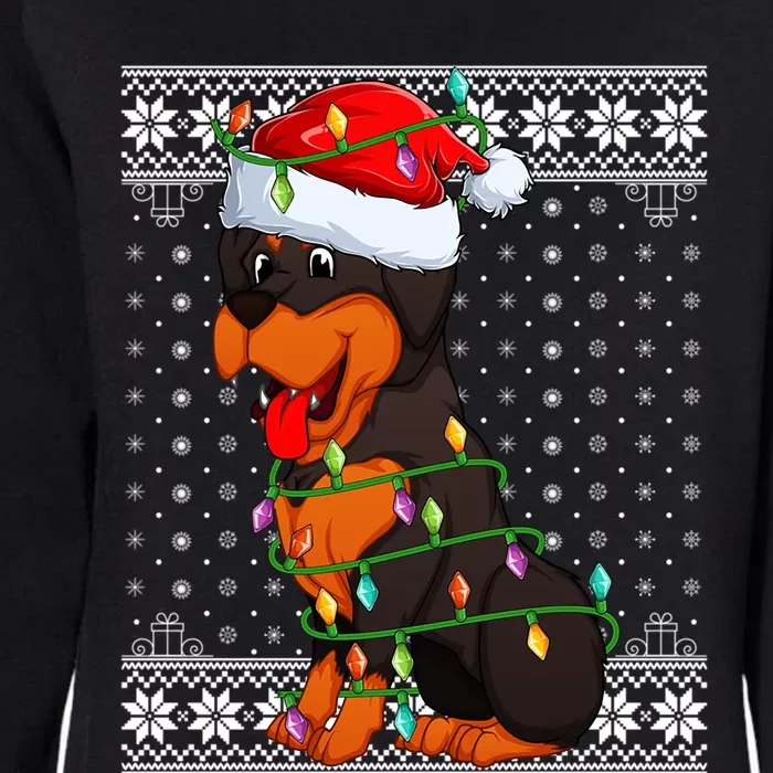 Dog Xmas Ugly Sweater Lighting Rottweiler Dog Christmas Great Gift Womens California Wash Sweatshirt