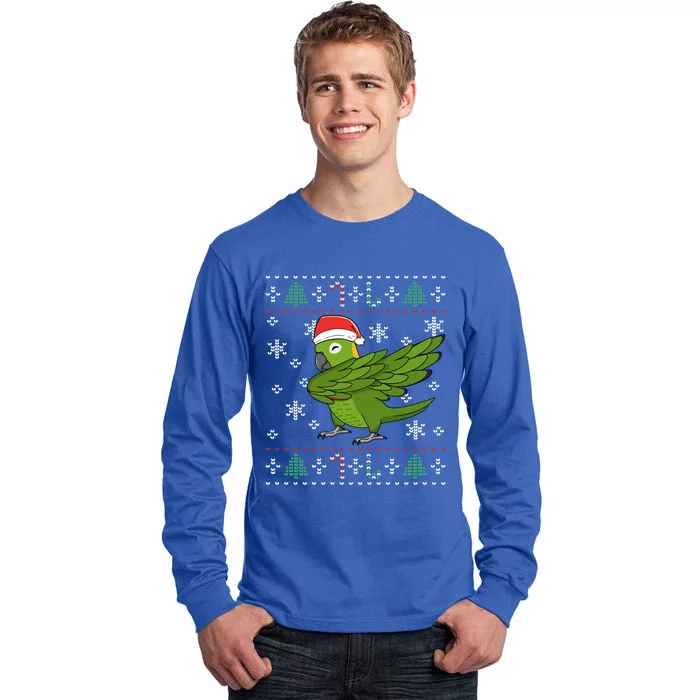 Dabbing Yellownaped Amazon Parrot I Ugly Christmas Meaningful Gift Tall Long Sleeve T-Shirt