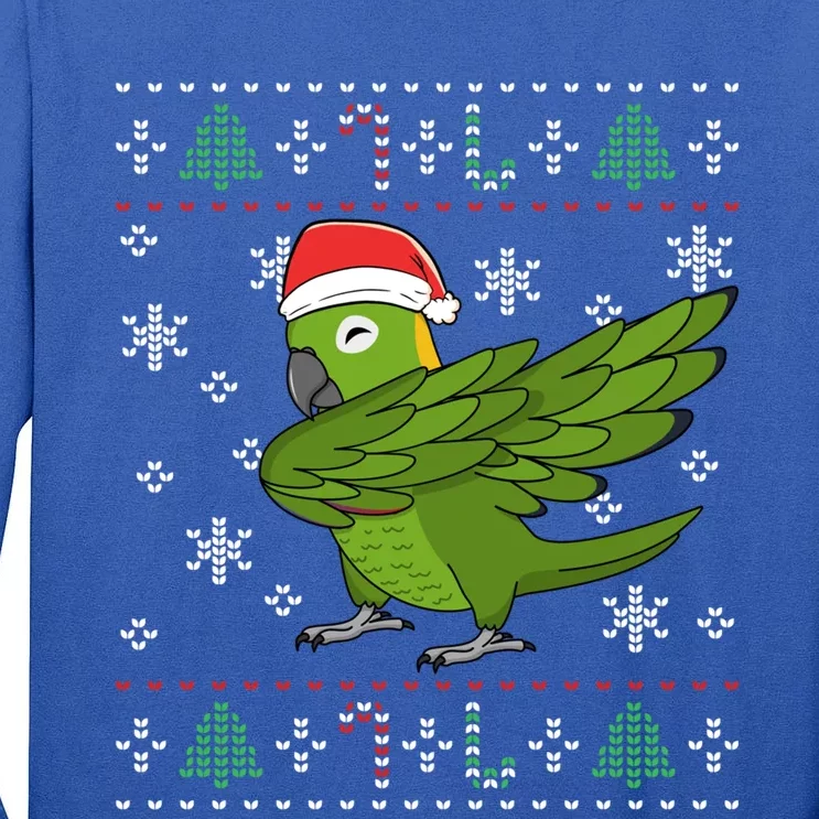 Dabbing Yellownaped Amazon Parrot I Ugly Christmas Meaningful Gift Tall Long Sleeve T-Shirt