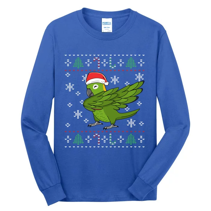 Dabbing Yellownaped Amazon Parrot I Ugly Christmas Meaningful Gift Tall Long Sleeve T-Shirt