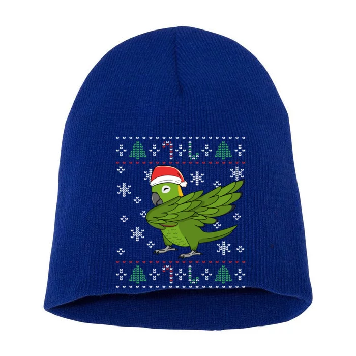 Dabbing Yellownaped Amazon Parrot I Ugly Christmas Meaningful Gift Short Acrylic Beanie