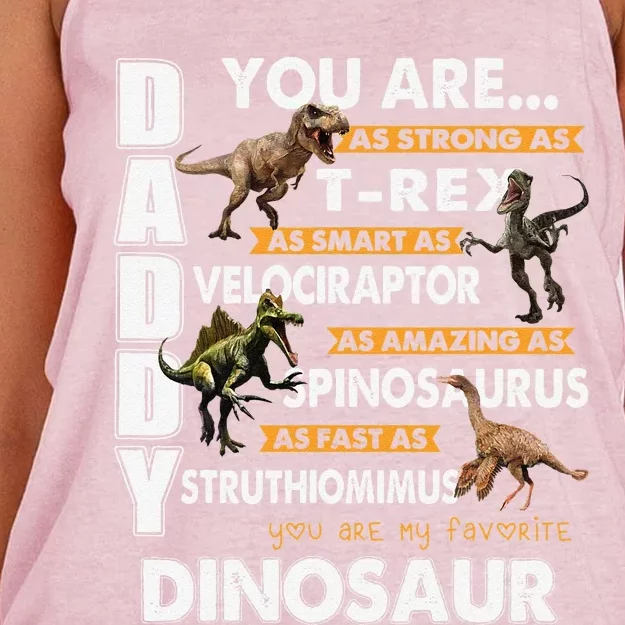 Daddy You Are My Favorite Dinosaur Fathers Day Women's Knotted Racerback Tank