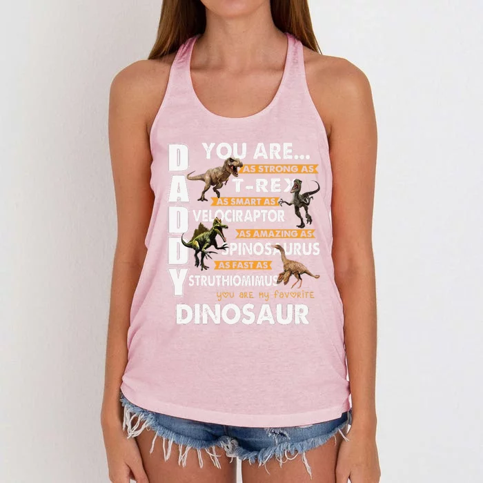 Daddy You Are My Favorite Dinosaur Fathers Day Women's Knotted Racerback Tank