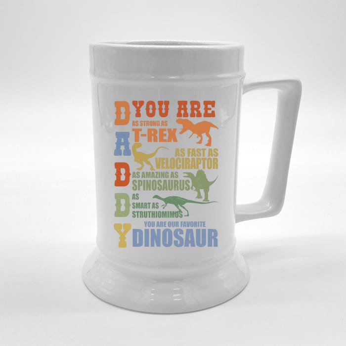 Daddy You Are As Strong As Dinosaur Front & Back Beer Stein