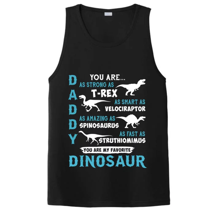 Daddy You Are As Strong As T Rex Dinosaur Father's Day Dino Cute Gift Performance Tank