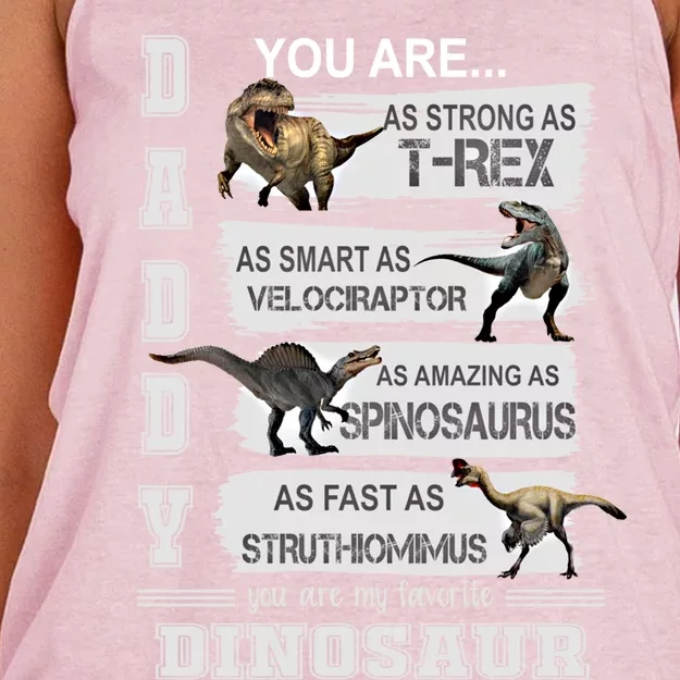 Daddy You Are As Strong As Tcool Giftrex Father's Day Gift Great Gift Women's Knotted Racerback Tank